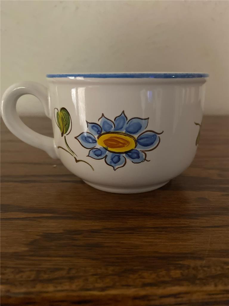 Lot 4 Villeroy & Boch Provence Luxembourg – Blue & Yellow Flowers Flat Cups