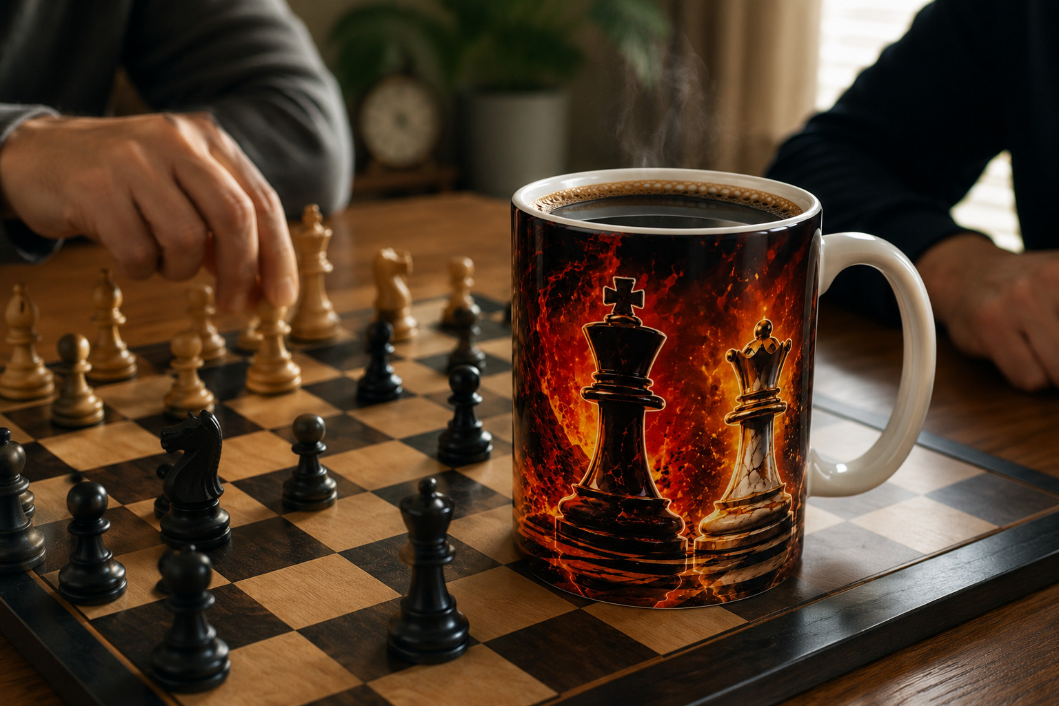 Chess Mug 11 oz Ceramic Coffee Cup – King, Queen, Bishop, Knight, Rook & Pawn..