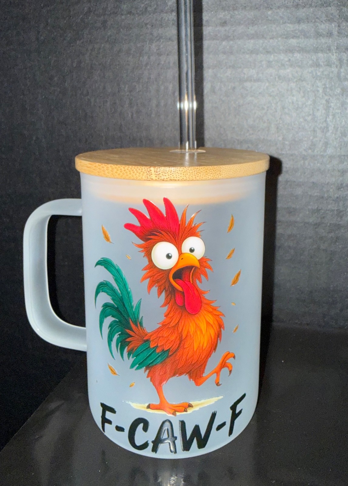 F-CAW-F BEER CAN TUMBLER Frosted Mug | Adult Humor Sarcastic Chicken | UV DTF
