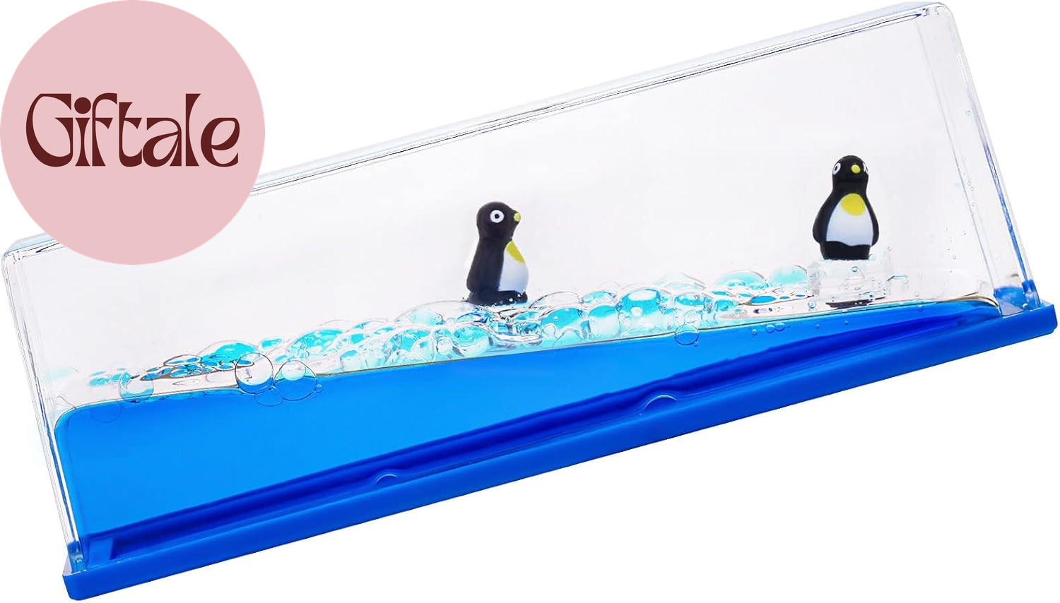 Unsinkable Surfing Penguin Liquid Wave Paperweight Desk Sensory Toy Gifts for Ki