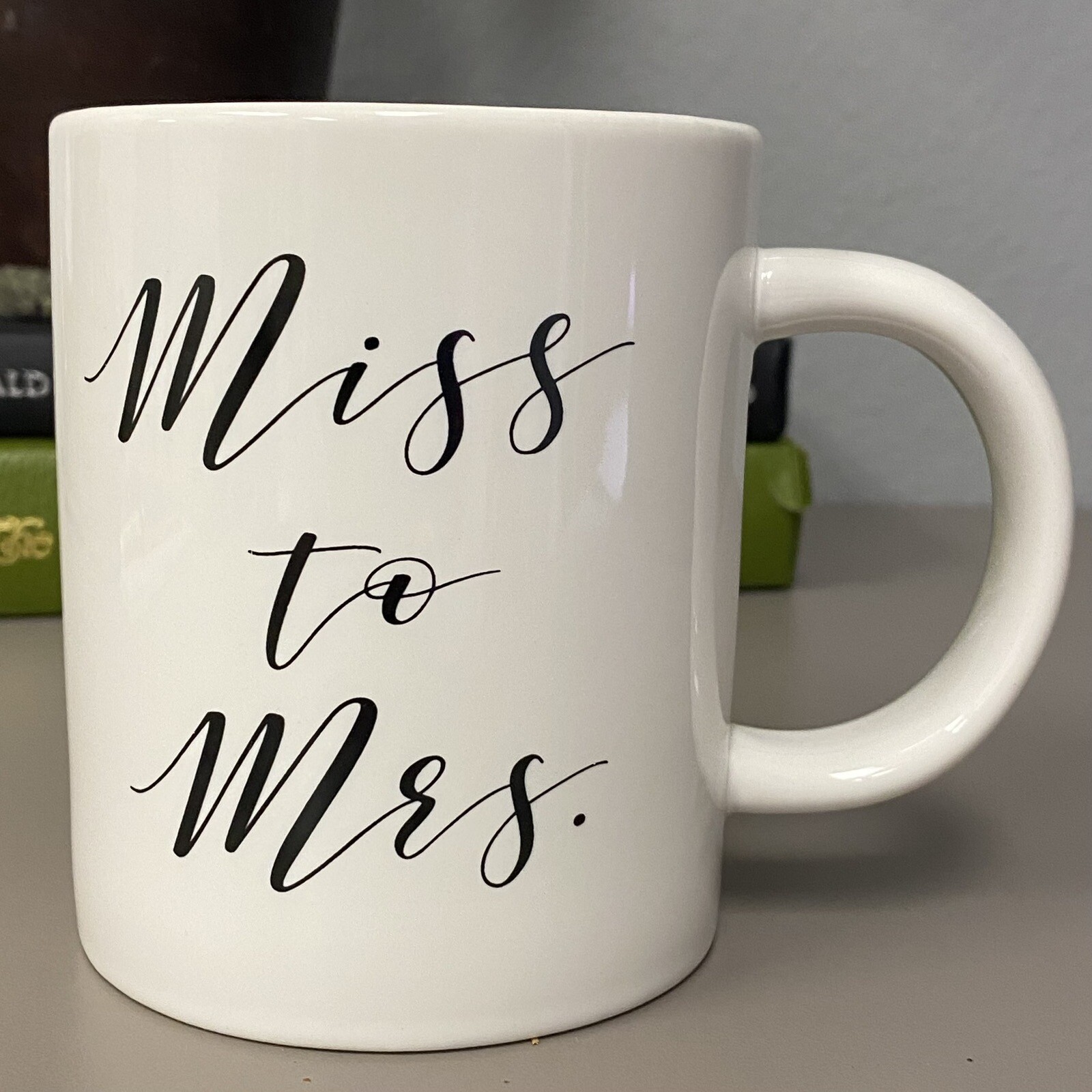 Miss to Mrs Engagement Wedding Gift White w/ PINK INTERIOR Mug Bride To Be