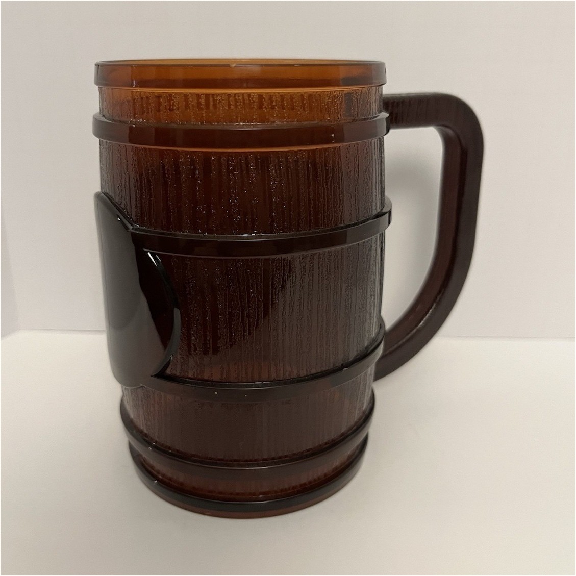 VTG, BERK Barrel Beer Mug Transparent Brown Plastic BPA Free Durable USA MADE