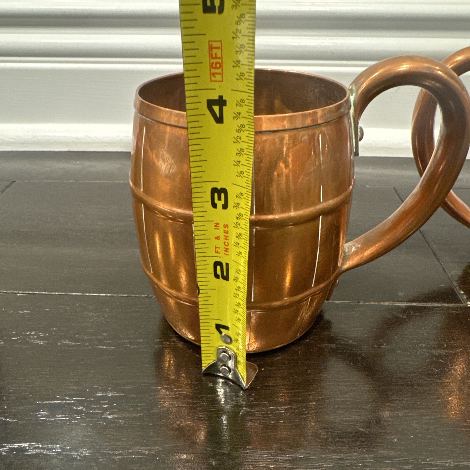 Vintage WEST BEND Solid Copper Mug Barrel Design. Wooden Barrel style Lots Of 2