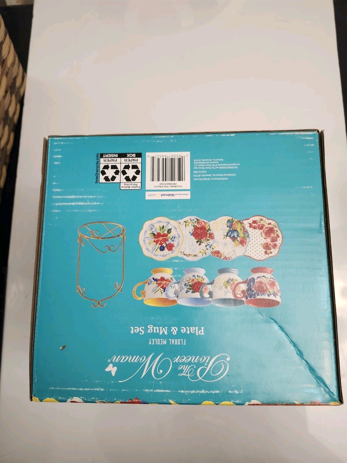 The Pioneer Woman Floral Medley Mug Rack w/Appetizer Plates & Mugs 9 PC Set
