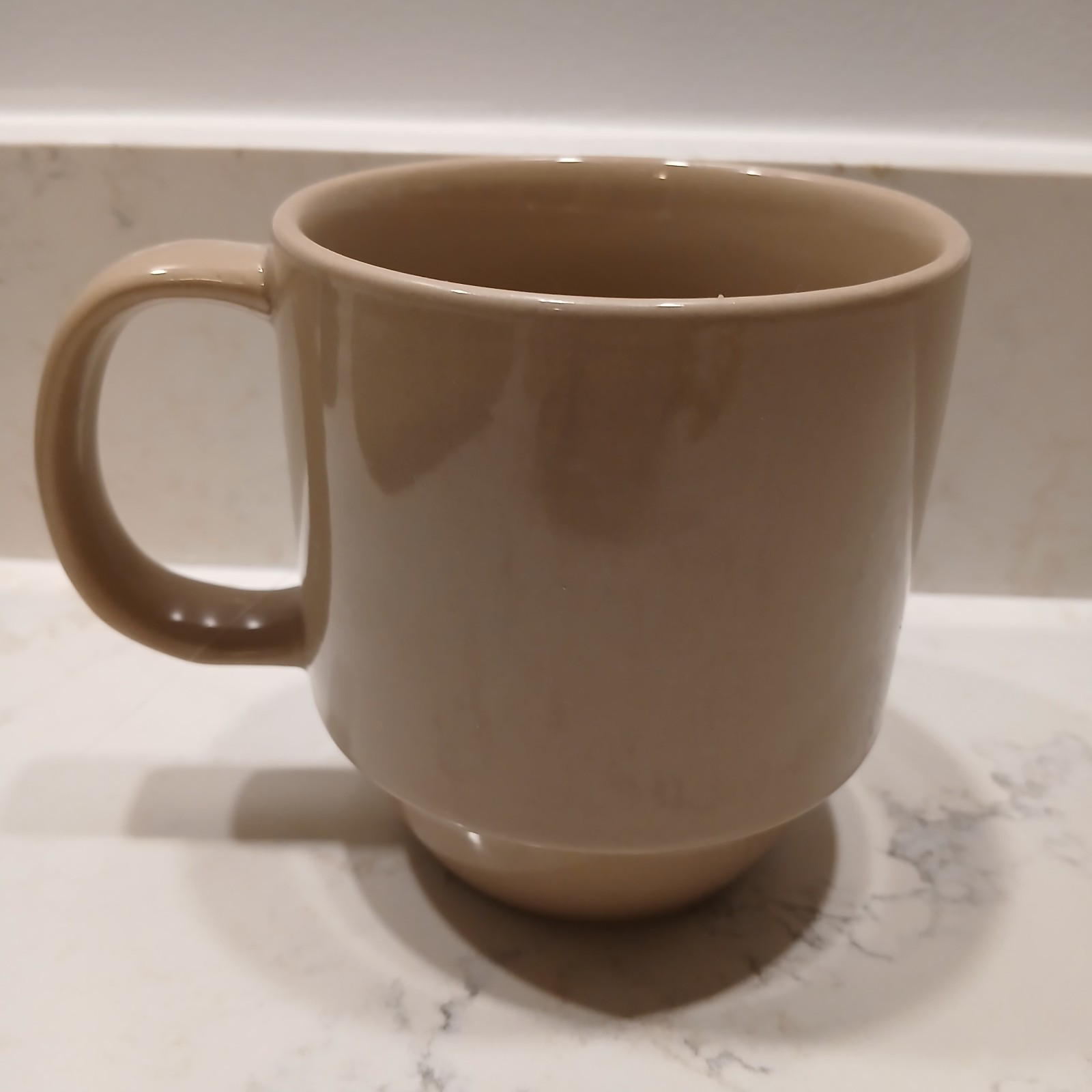 Mainstays Stackables Beige Tan Mug 16 oz Stoneware Coffee Cup Stackable