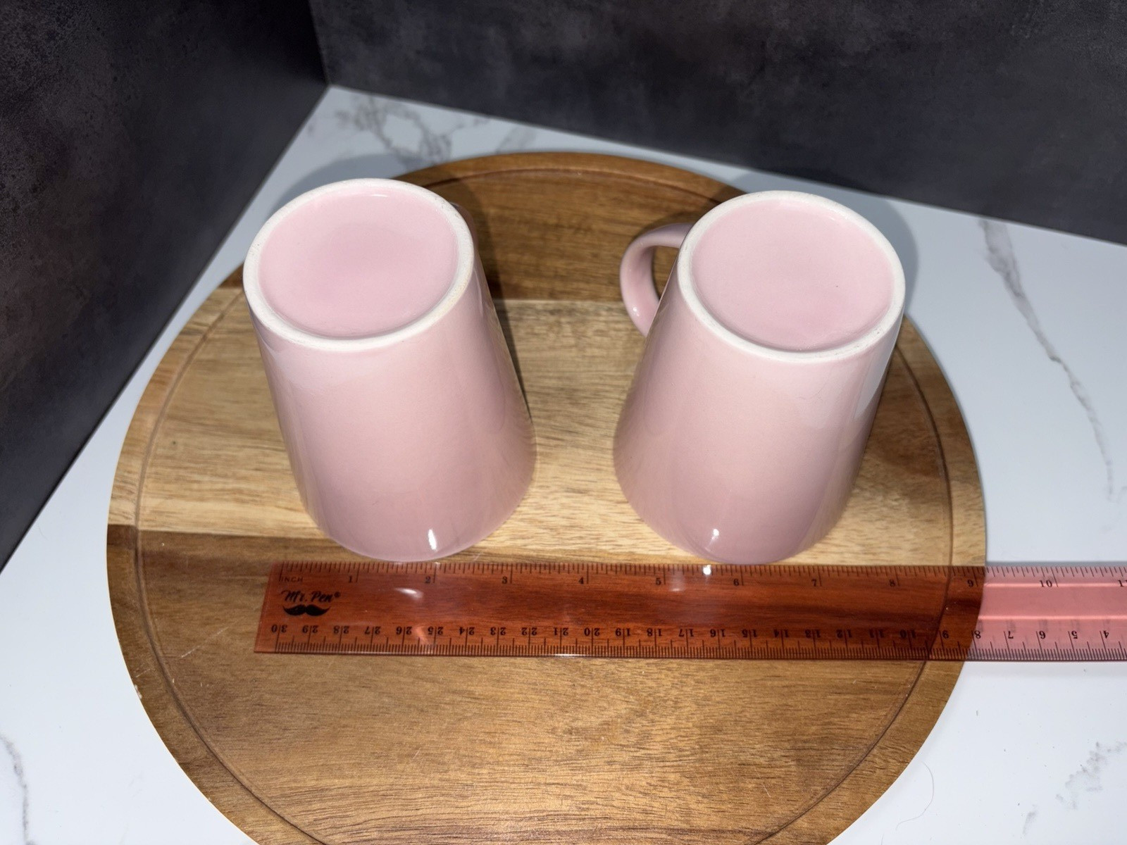Set of 2 Blush Pink Ceramic Latte Coffee Mugs Unbranded