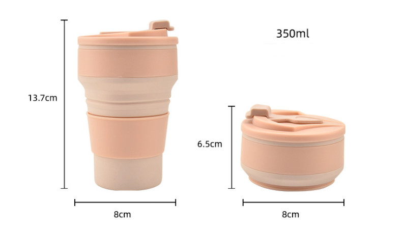 Folding Cup Collapsible Mug with Cover Coffee Travel Outdoors Portable