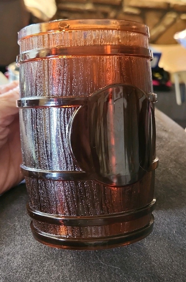 VTG, BERK Barrel Beer Mug Transparent Brown Plastic BPA Free Durable USA MADE