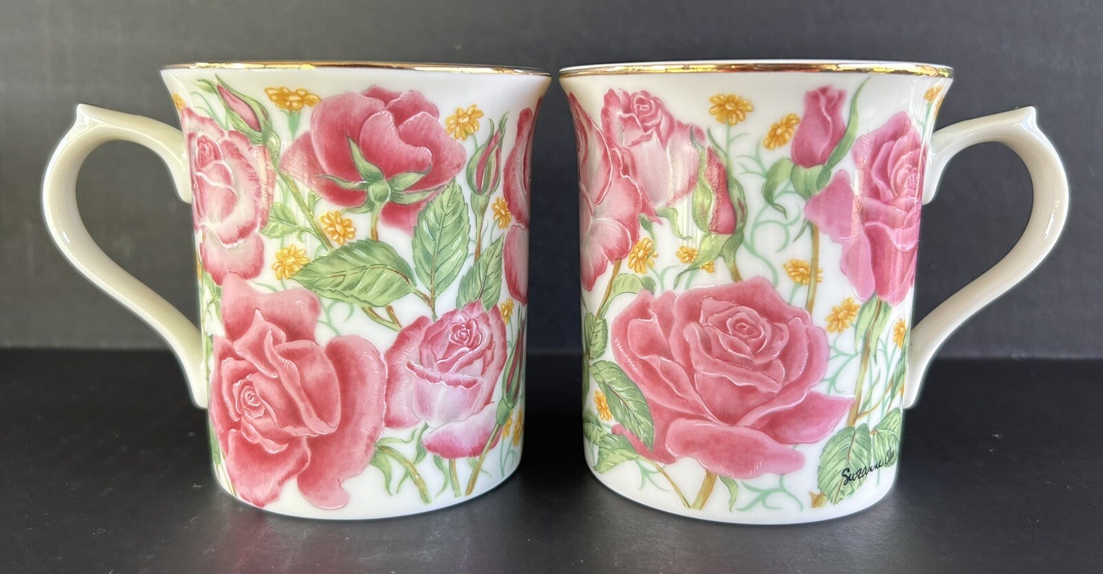 Lenox The Flower Blossom Collection Coffee Mugs 8 oz 3 1/2″ Set Of 8