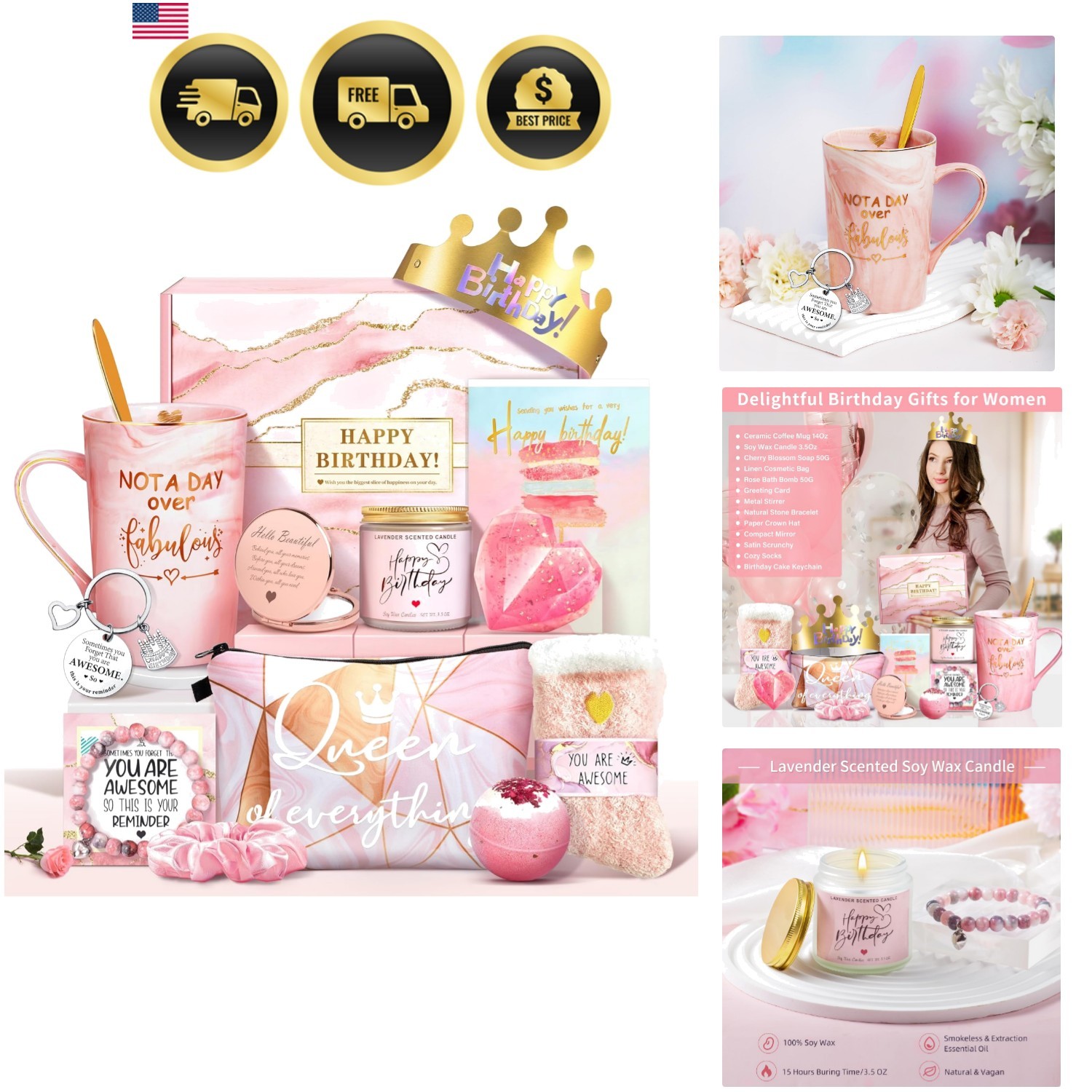 Not A Day Over Fabulous Mug Gifts Set- Birthday Gifts for Women – Funny Birth…