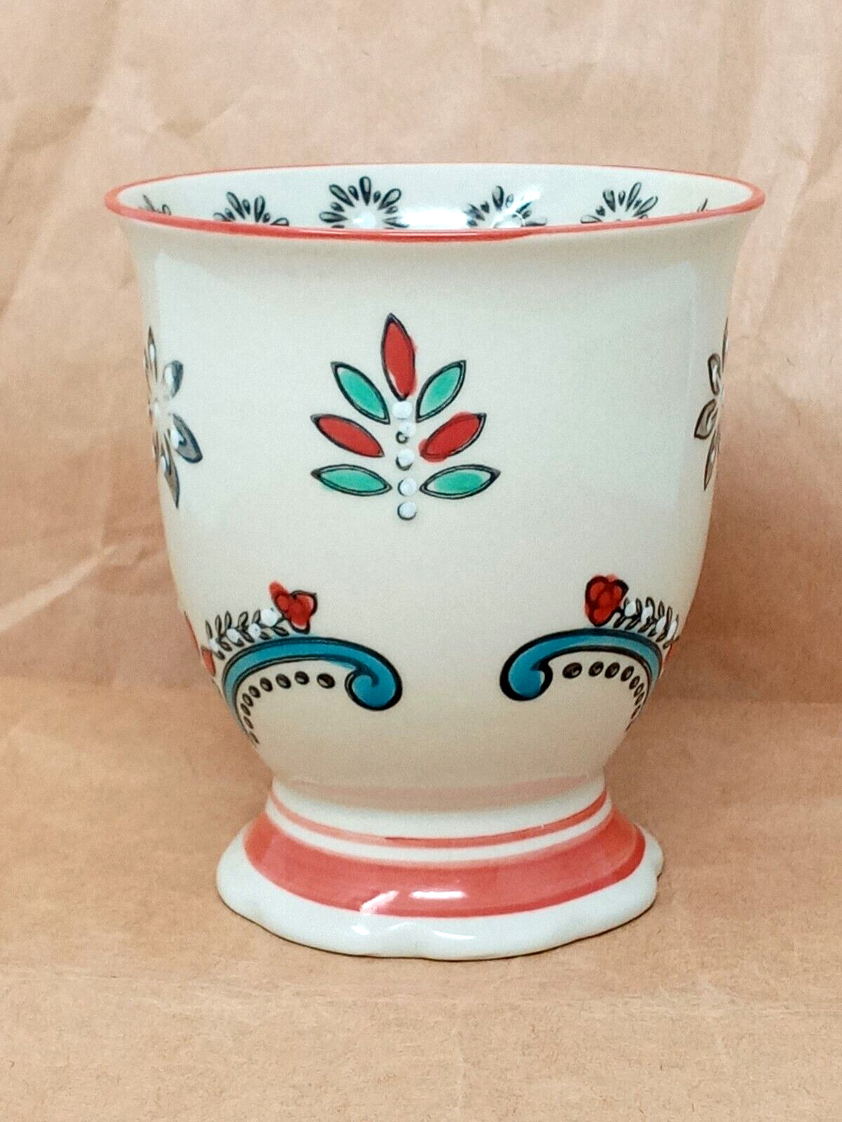 Royal Yokohama Studio Miyabi Coffee Cup Mug Floral Embossed Footed EUC boho