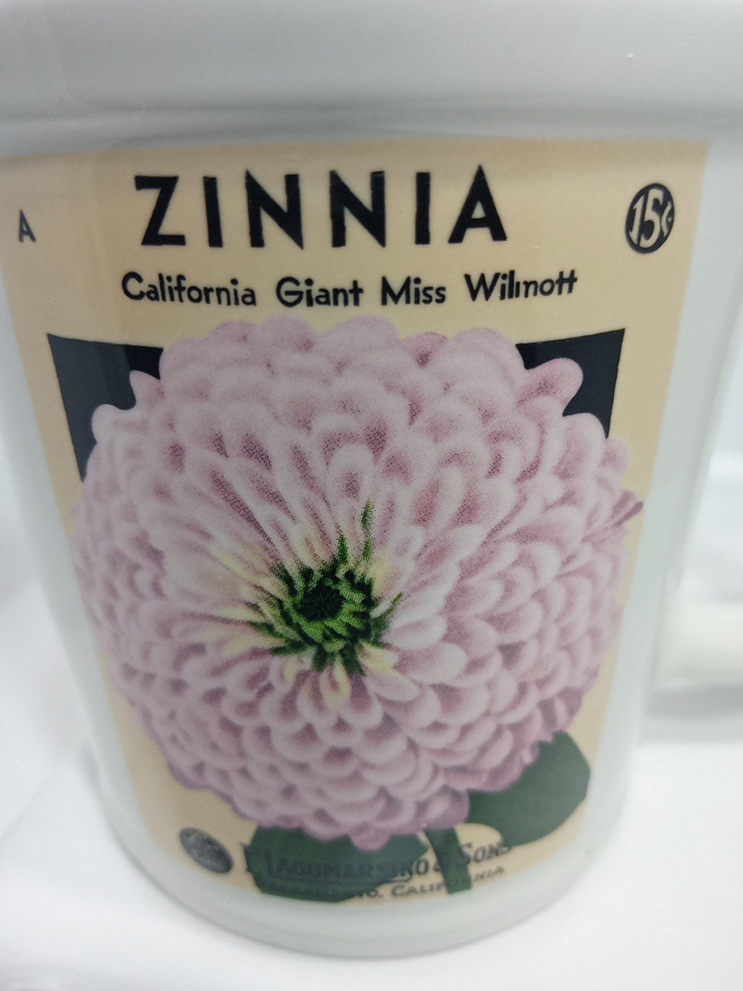 ZINNIA MUG. ZINNIA COFFEE MUG. ZINNIA FLORAL DECO MUG. B403