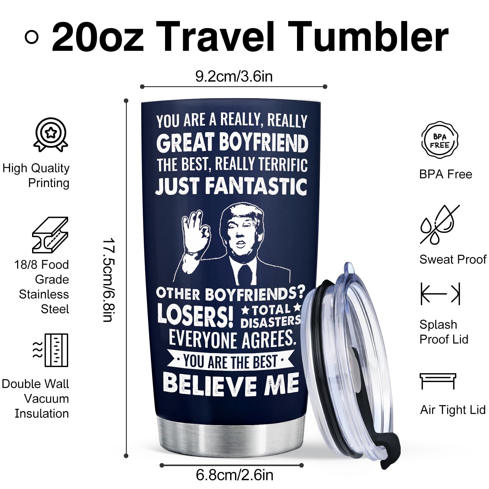Christmas Gifts For Boyfriend Funny Boyfriend Gifts Tumbler 20 Oz Birthday Gifts