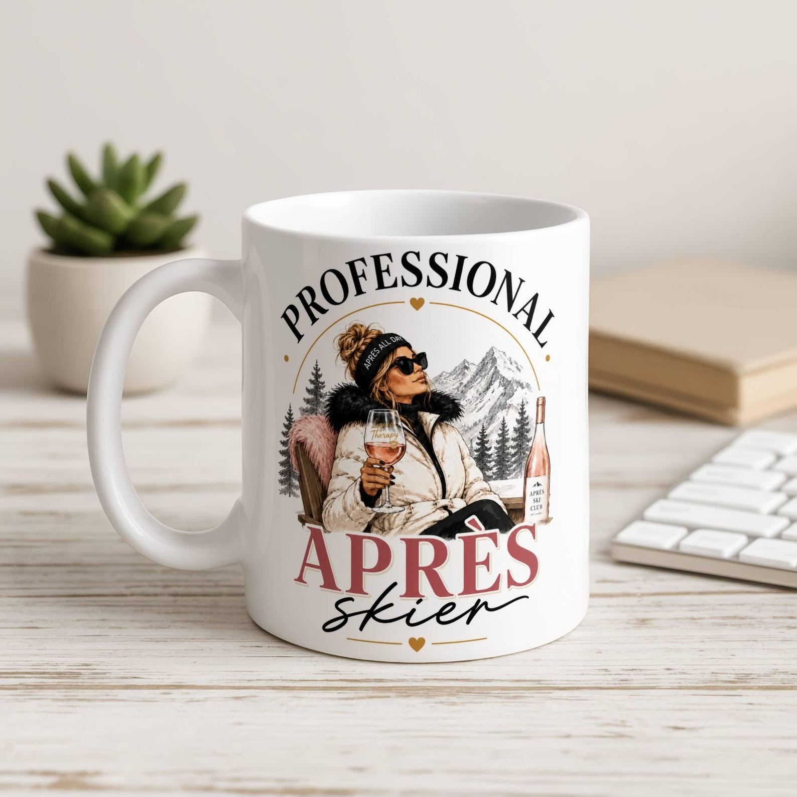 Professional Apres Skier Ceramic Coffee Mug Funny Après Ski Design Winter Sports