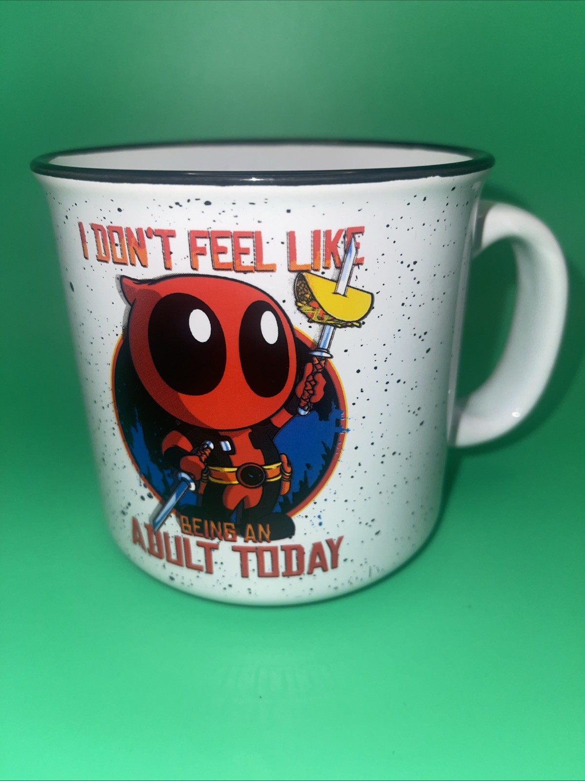 Marvel Deadpool “Don’t Feel Like An Adult Today” Ceramic Camper Mug | 20 Ounces
