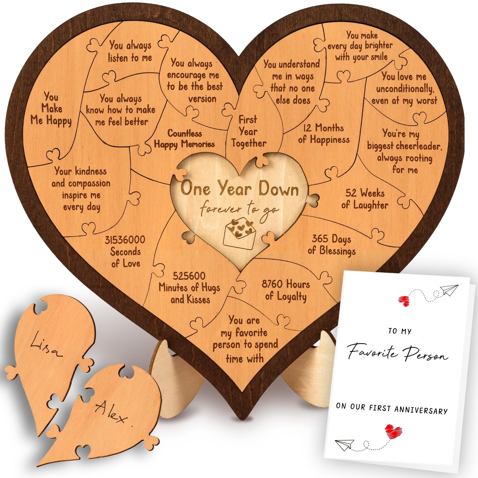1 Year Anniversary Wood Gifts for Him Boyfriend – One Year Anniversary Wooden…