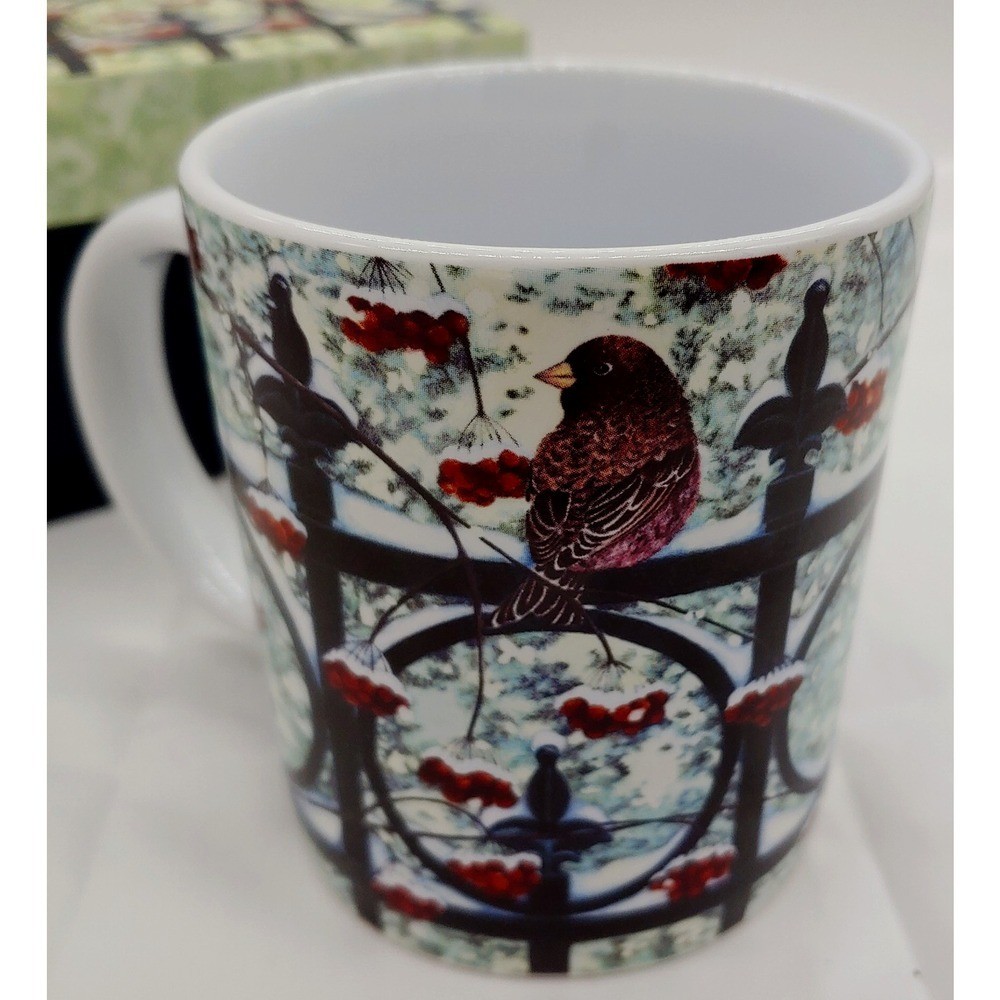 Gift for Bird Lover Coffee Mug Sparrow On The Fence Lang & Wise Vintage 2004
