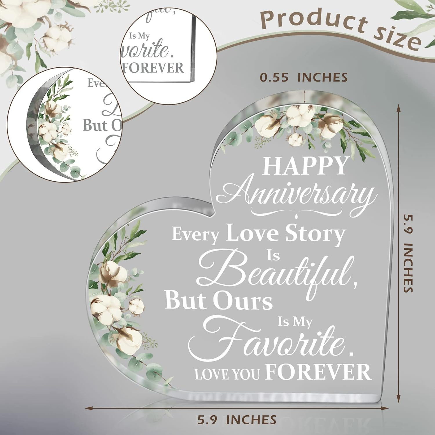Wedding Gift for Her Years of Marriage Gift Happy Anniversary Present for Woman