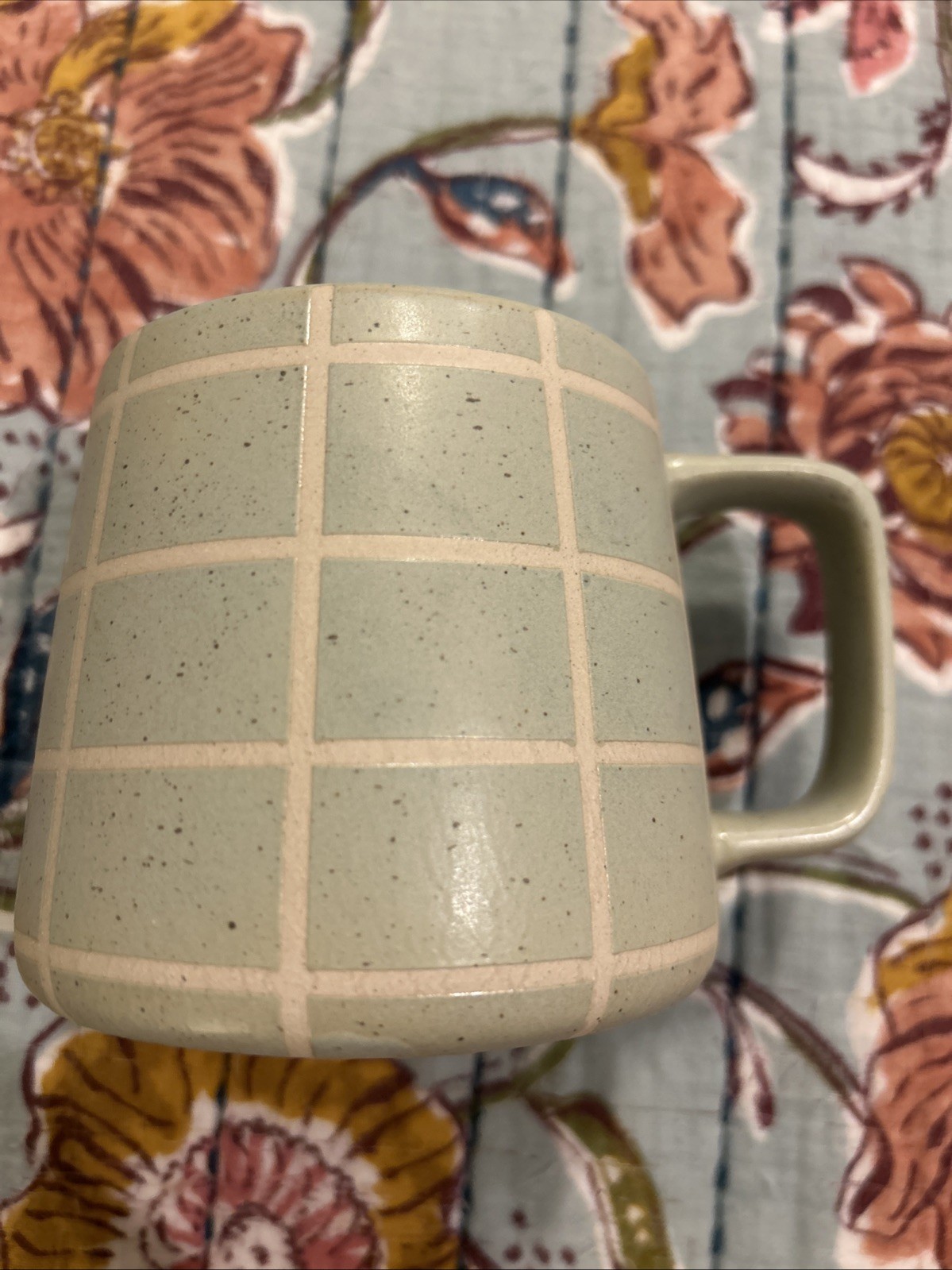 13 fl oz Stoneware Coffee Tea Cup Mug Green Hearth & Hand with Magnolia