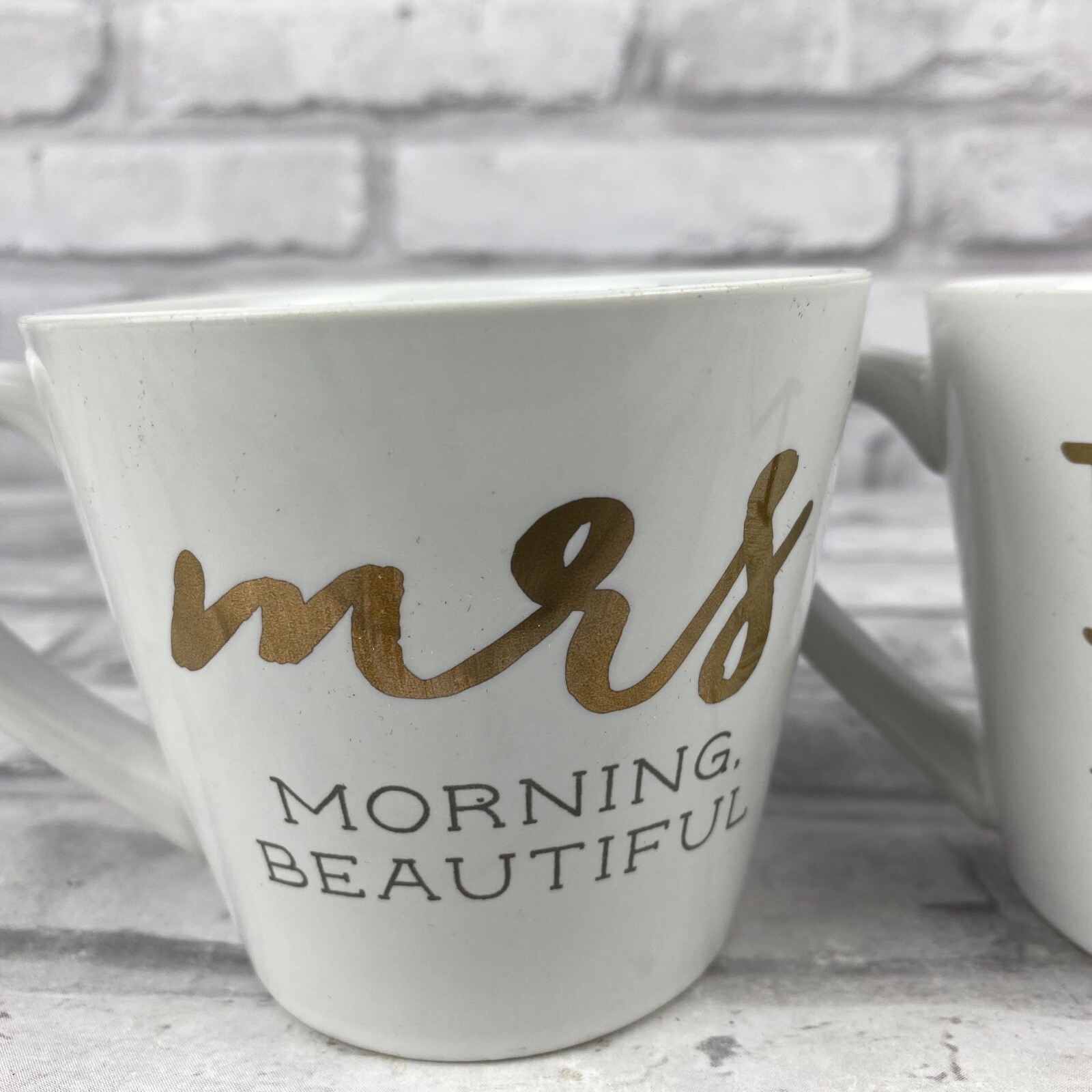 Mud Pie Mr Morning Handsome Mrs Morning Beautiful Coffee Tea Mug Set Wedding