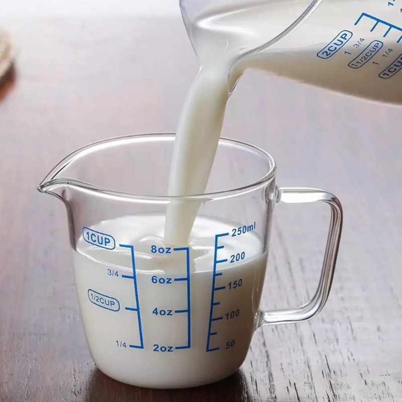 250ml Heat-resisting Glass Measuring Cup Milk Scale Microwave Measure Jug