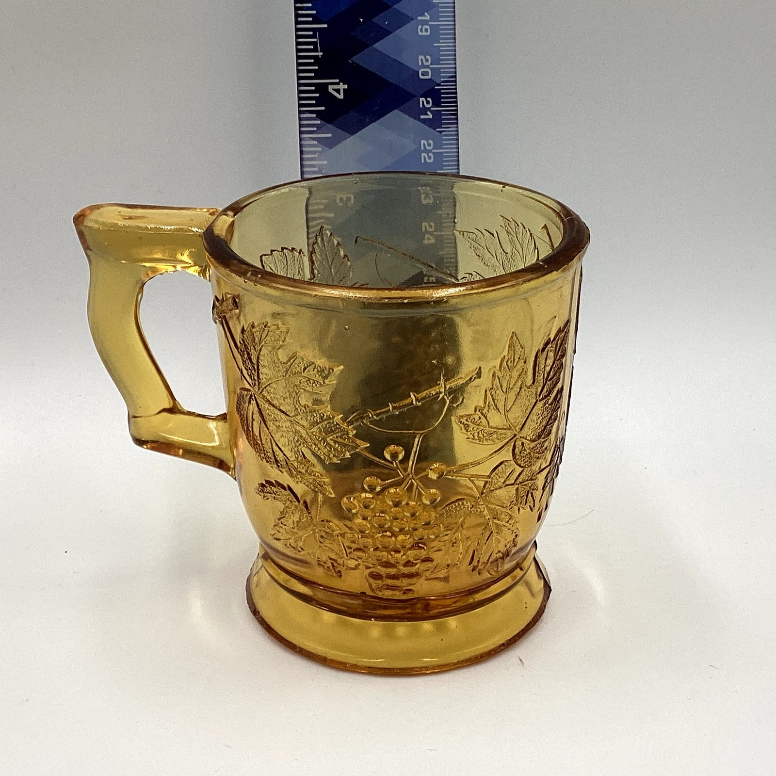 EAPG Bryce Brothers Amber Glass Mug Grape Bunch