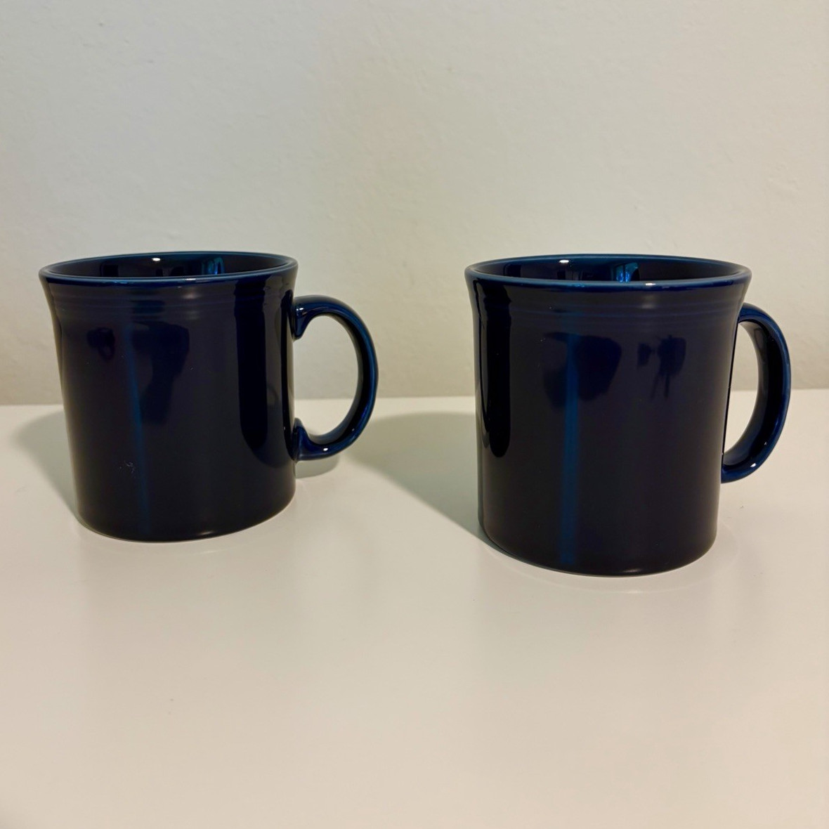 Set of 2 Fiestaware Java Mugs D Handle 12 oz Retired Cobalt Blue