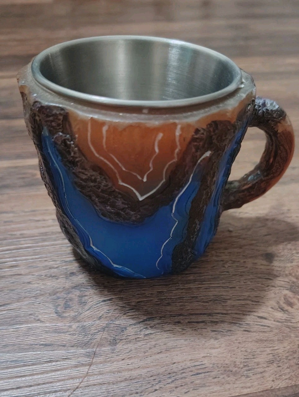 Mineral Crystal GEOLOGIST GIFT whimsical Stainless AGATE Coffee Mug TEA GEODE