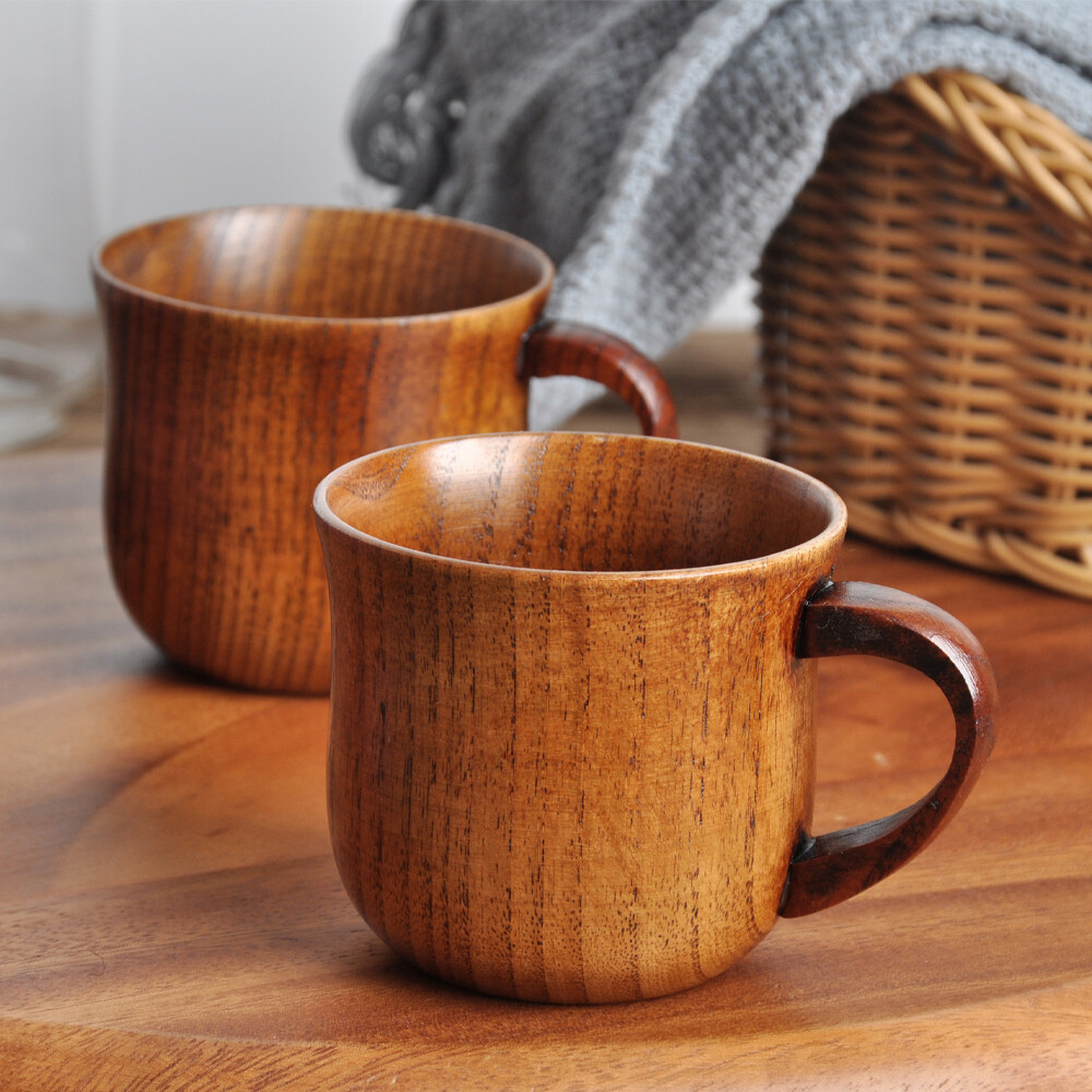 4x 130ML Natural Wooden Wood Cup Coffee Tea Beer Juice Milk Water Mug Handmade
