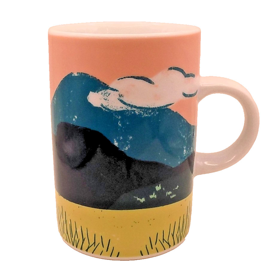 NEW 14oz Slim Ceramic Mug with Haven Mountain Landscape Design by Danica Studio