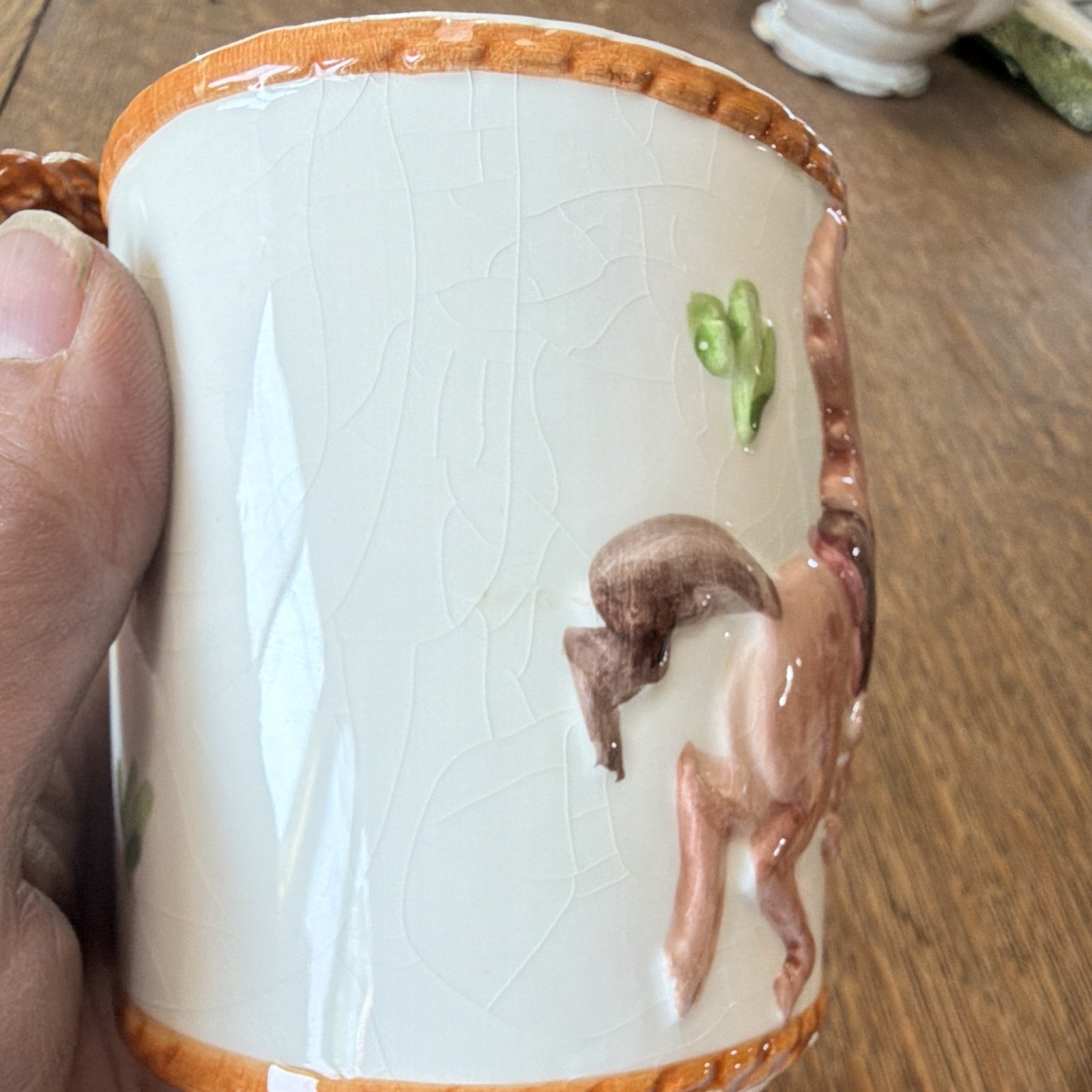 Vintage Set of 6 Western Cowboy Bucking Bronco & Cactus Ceramic Mugs