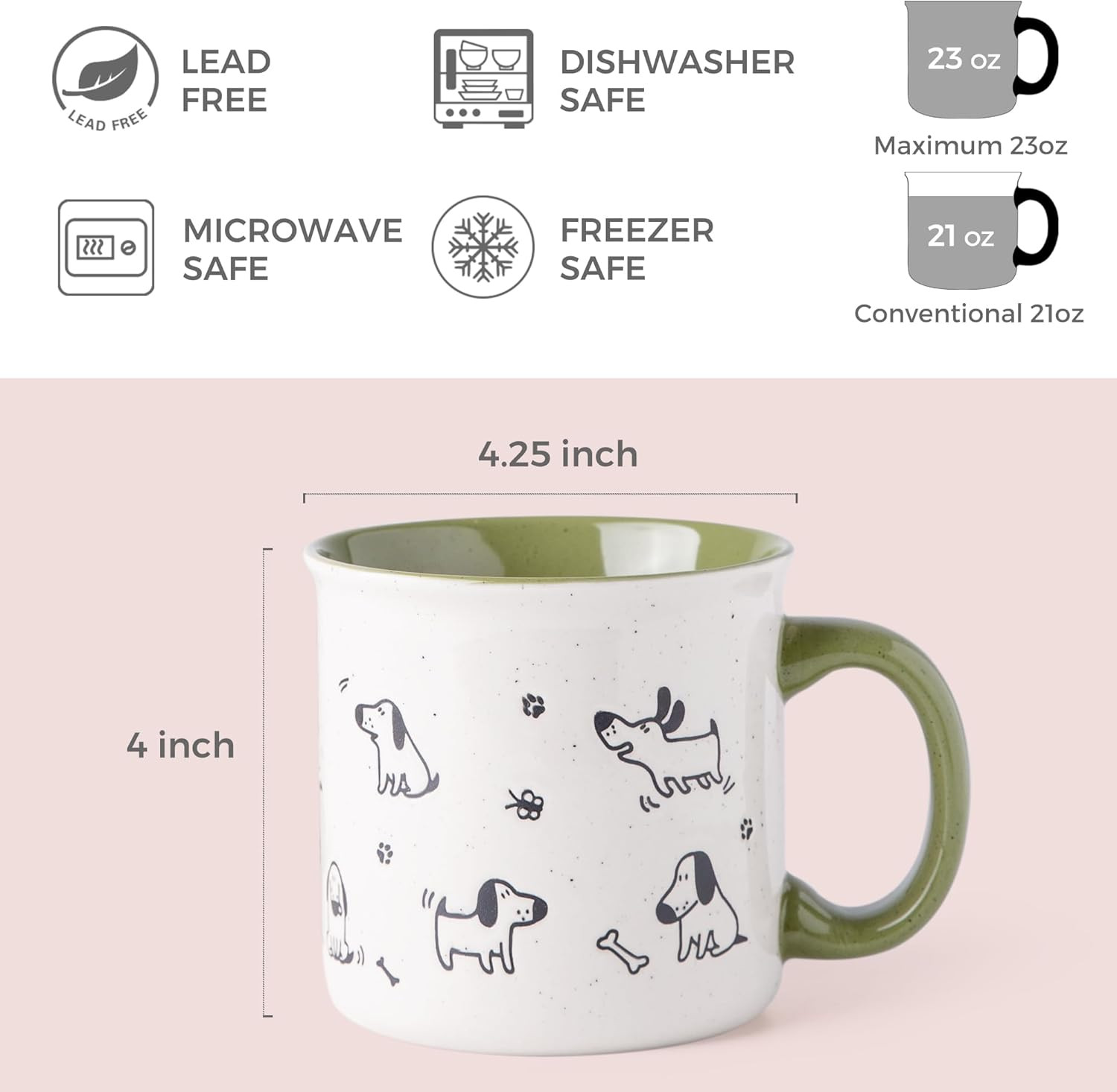 22 OZ Large Ceramic Coffee Mugs Set of 2, Oversized Mugs with Big Handle for Men