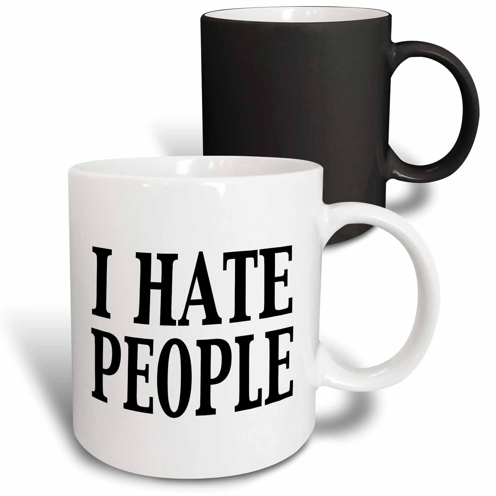 3dRose I Hate People Magic Color Changing Heat Transform Mug 11oz