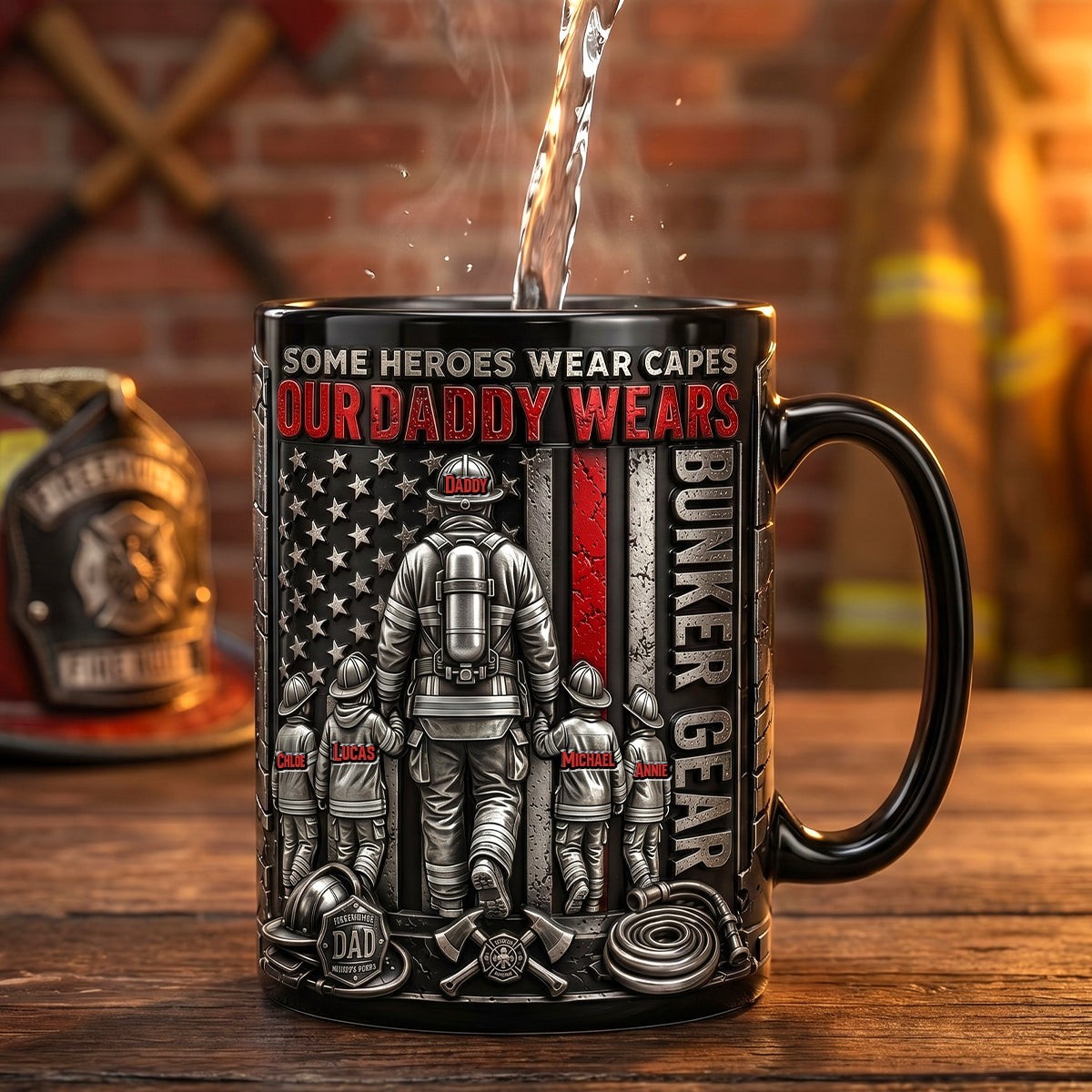 Hero Firefighter Daddy Coffee Mug – Personalized Gifts For Dad