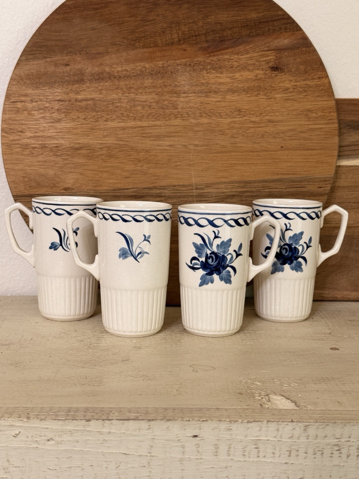 Adams BALTIC BLUE Old Marks Irish Coffee Cups Set Of 4