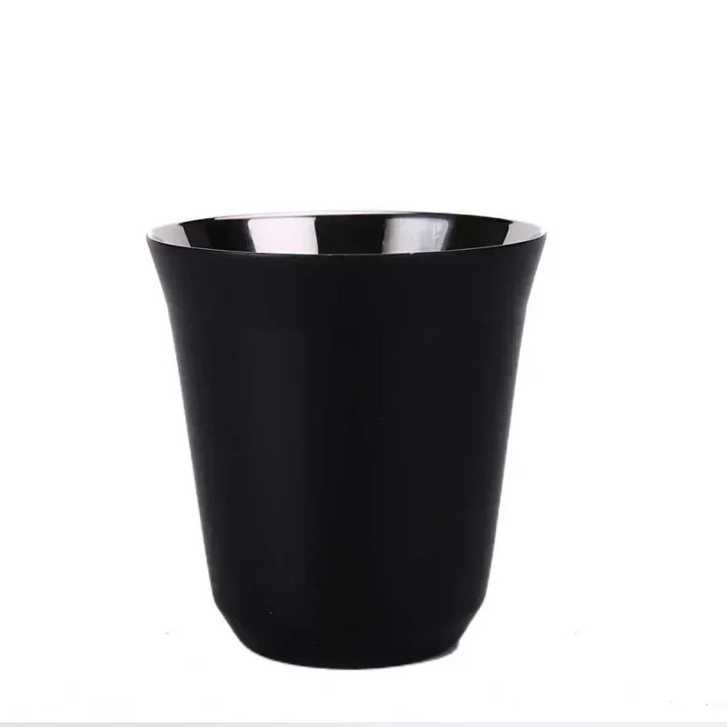 80/160ML Espresso Mugs Stainless Steel Coffee Milk Water Drink Breakfast Cups 30