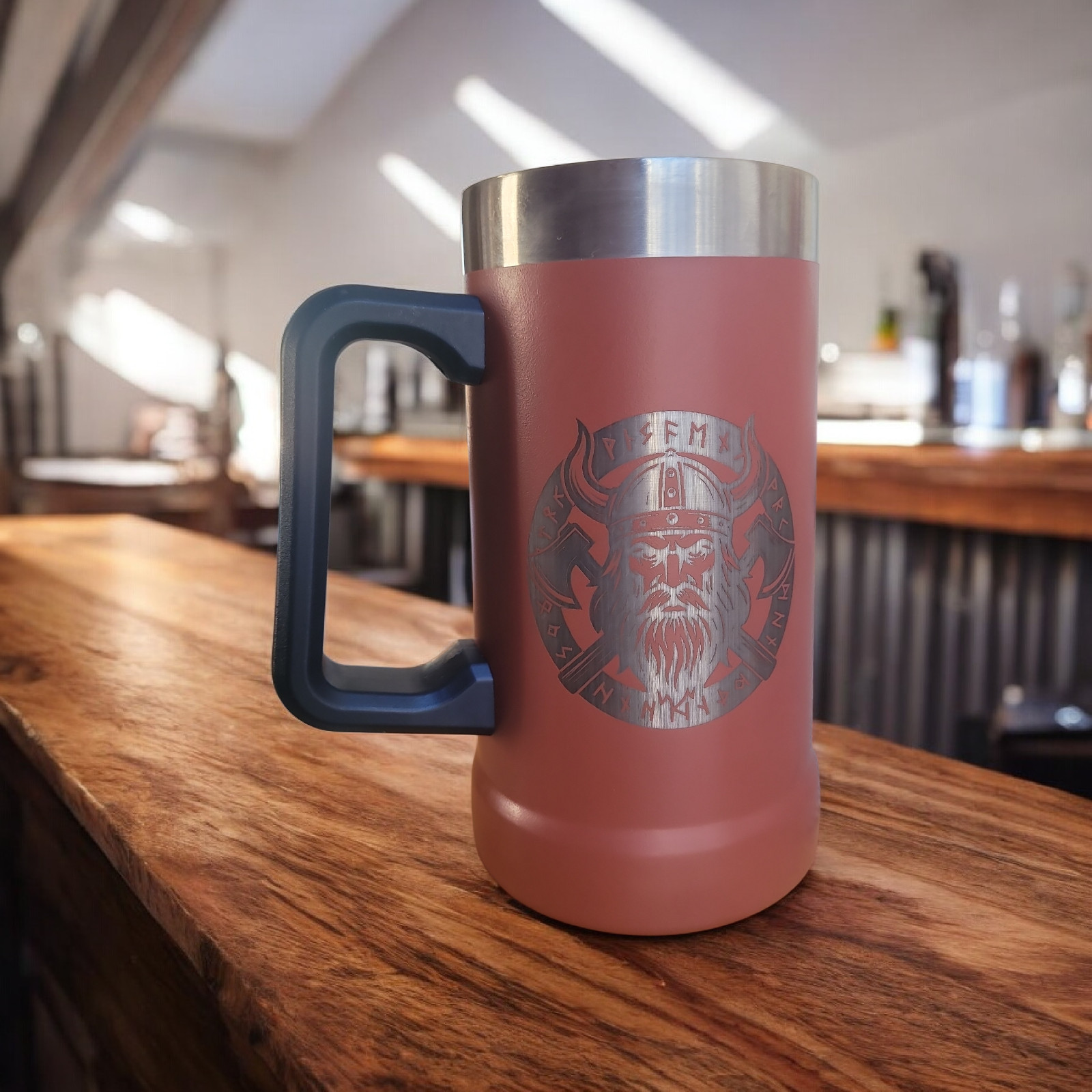 Medieval Viking Stainless Steel Insulated Beer Stein Tankard Beer Mug Tumbler TR