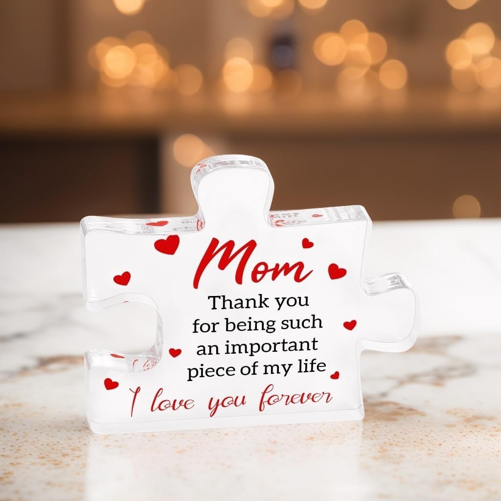 Heartfelt Engraved Acrylic Puzzle Gift for Mom – Perfect Keepsake 2.2×2.8 in