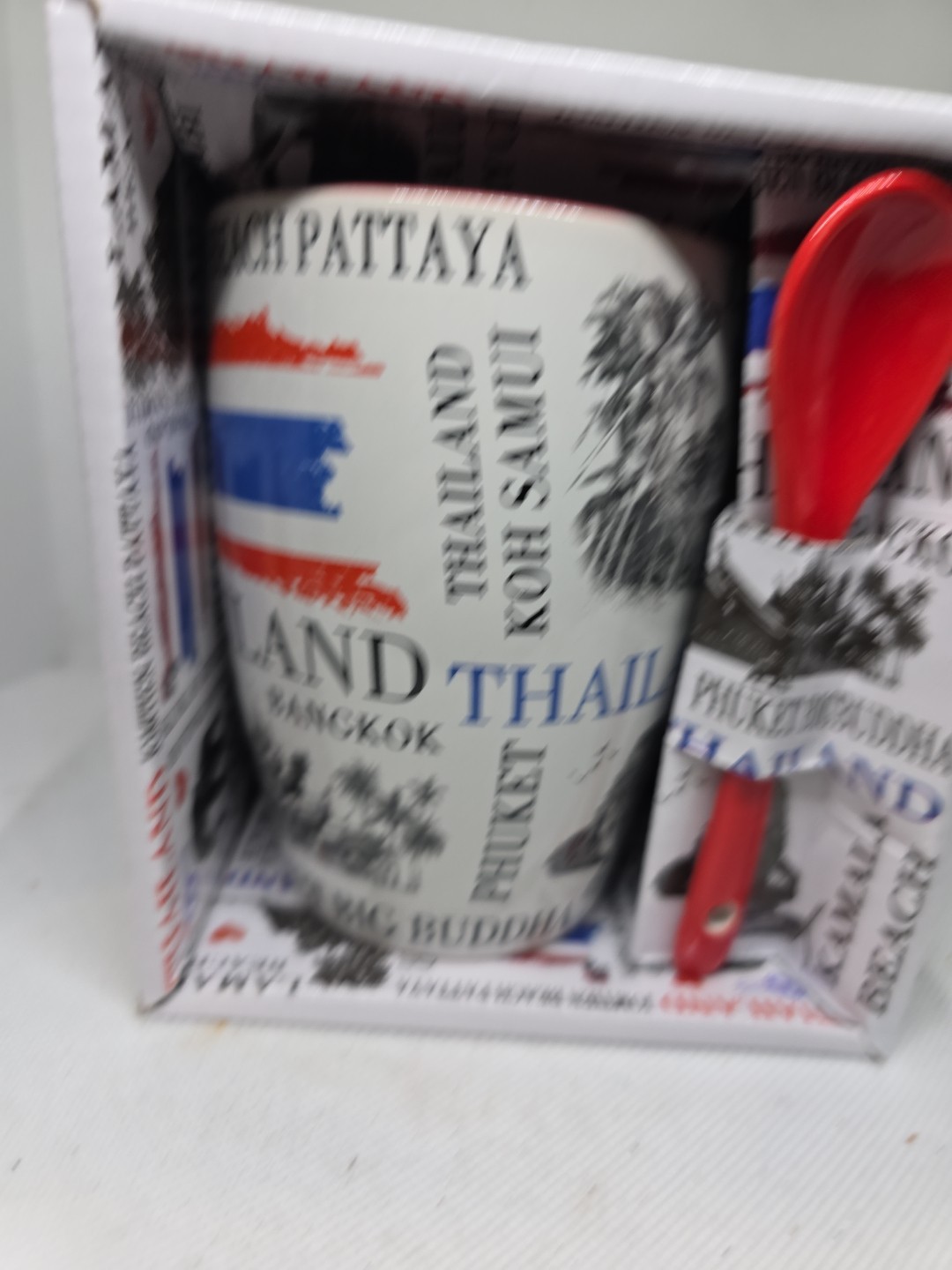 Thailand Mug W/Spoon NIB White