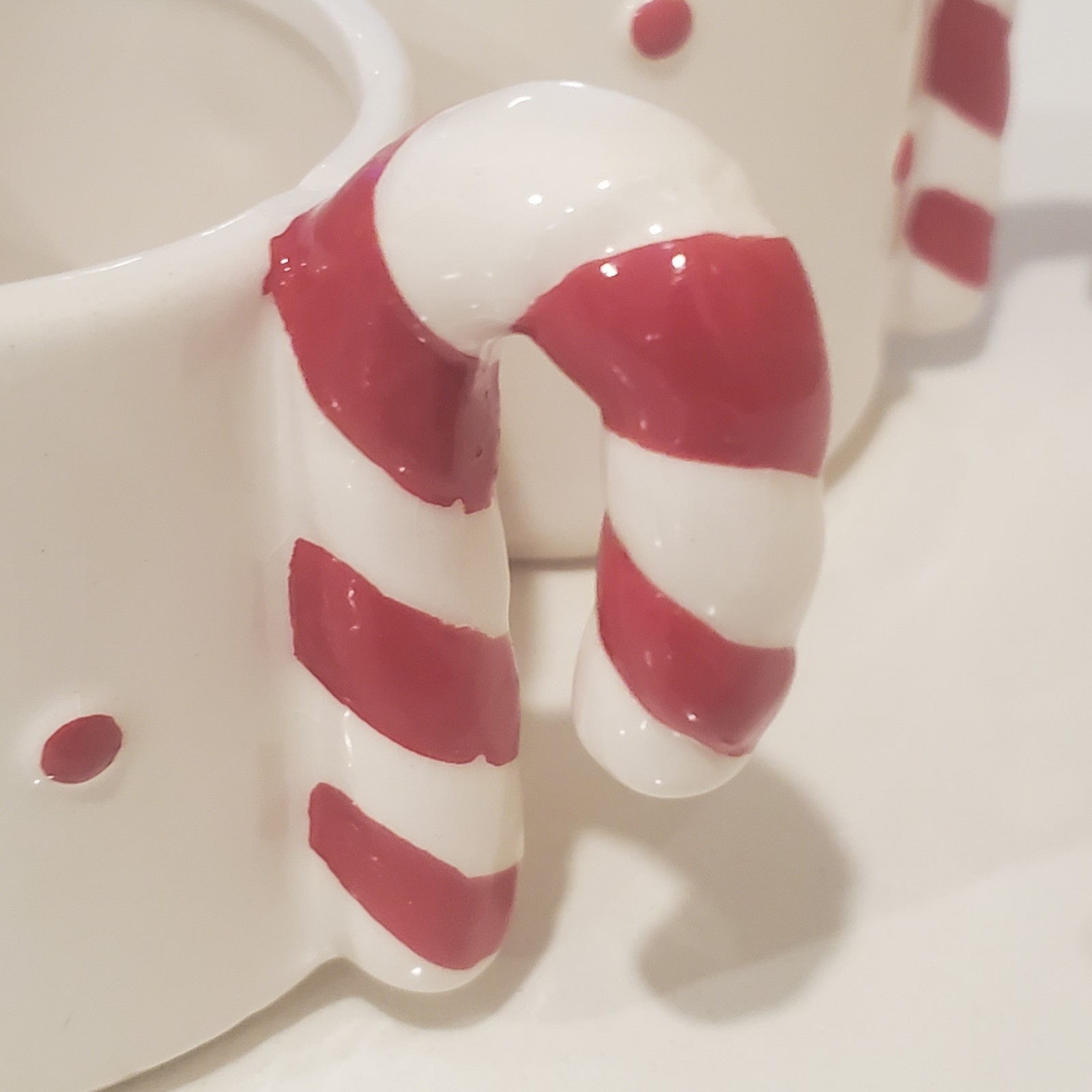 Transpac Everyday Is A Holiday Candy Cane Handle Mug Set 4 8 fl oz Ceramic