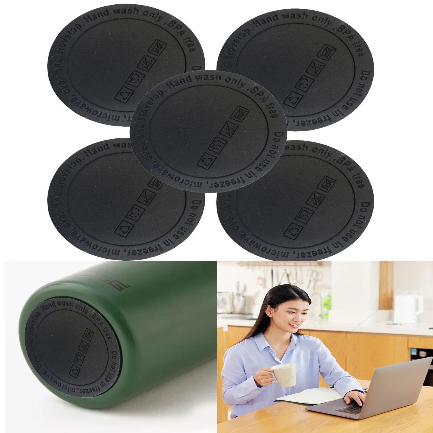 20pcs Rubber Bottoms for Sublimation Tumbler, Protective Non-Slip Silicone Bo…