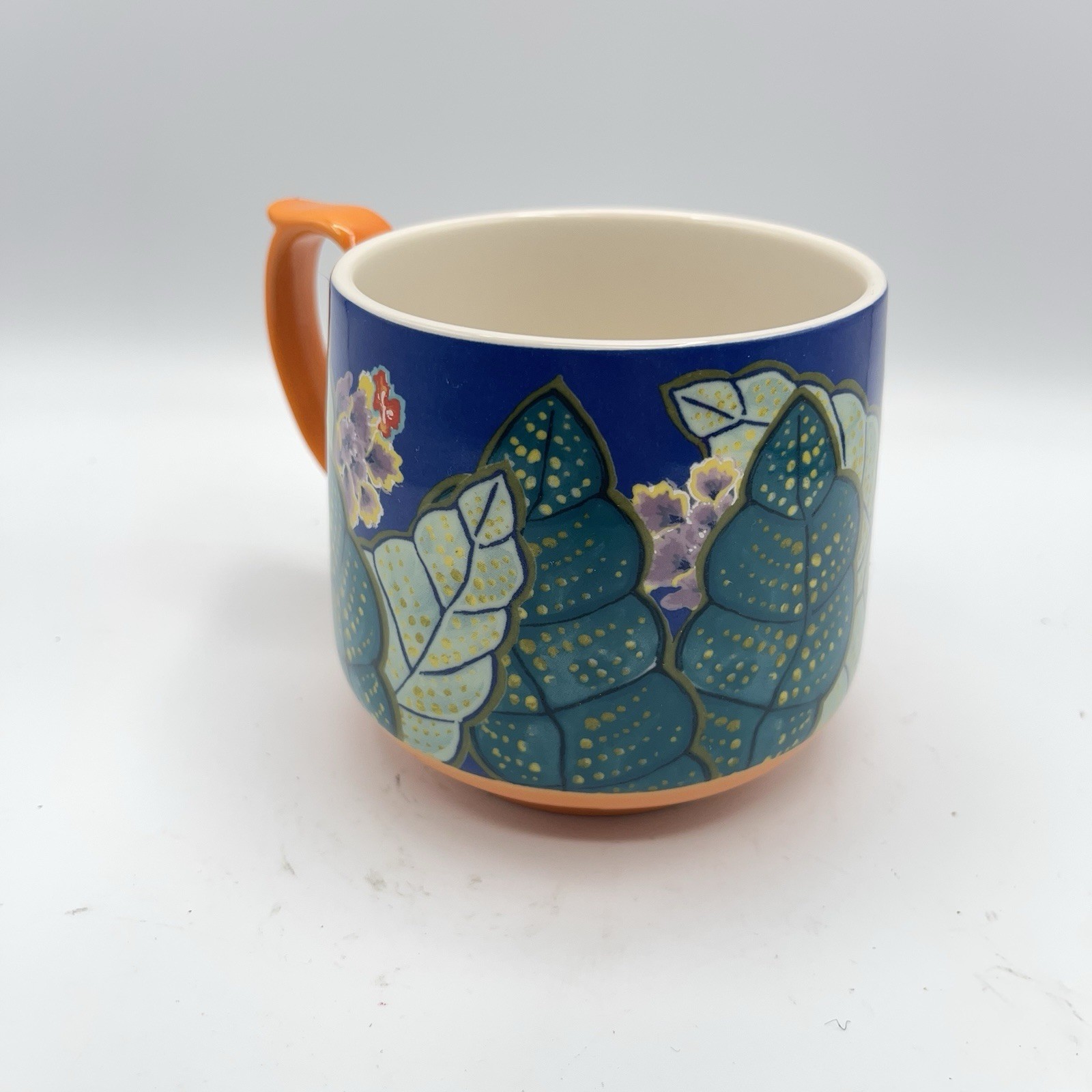 Anthropologie Paige Gemmel Animals Staffordshire Dog Coffee Tea Mug Floral Art
