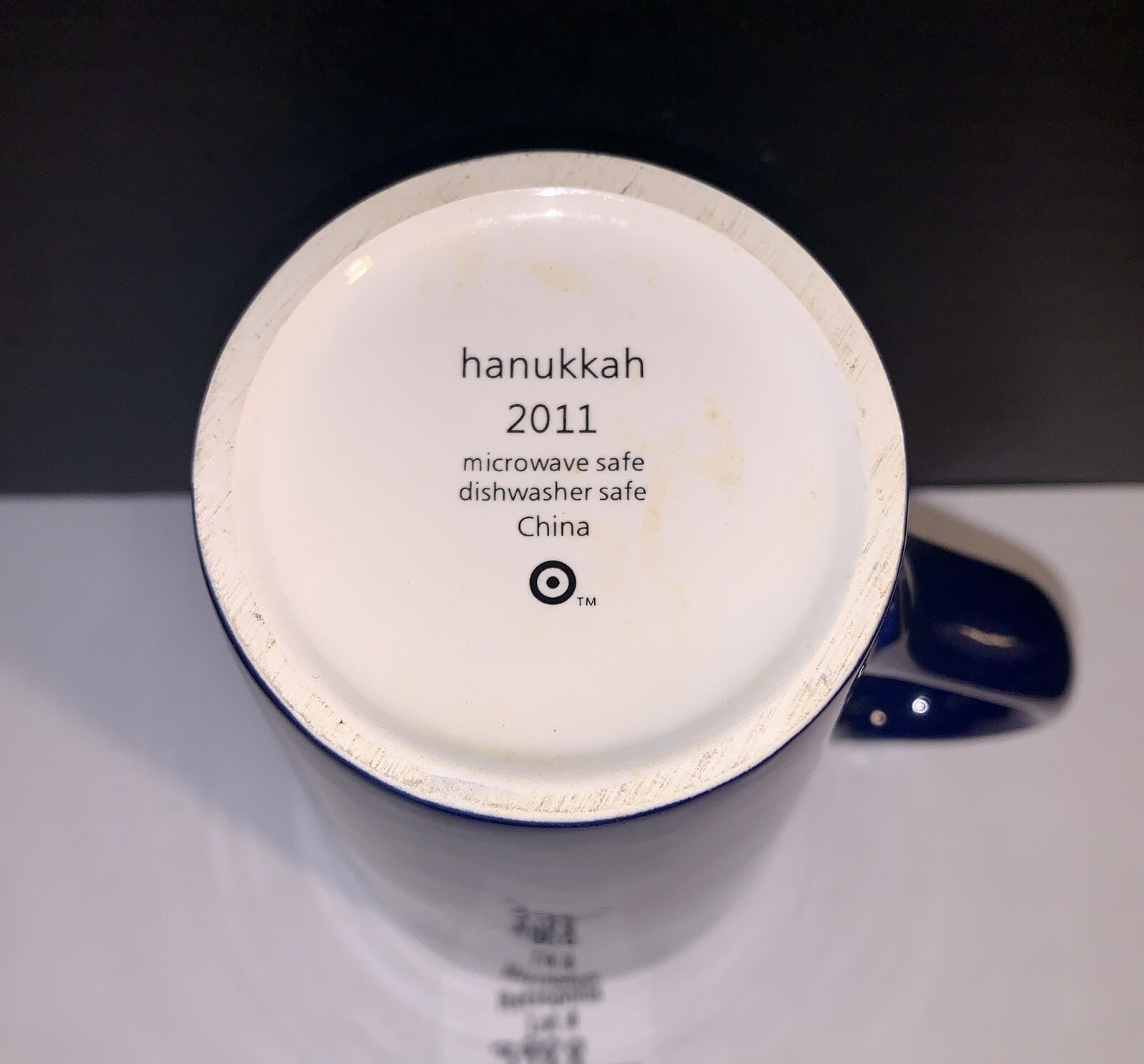 Happy Hanukkah Menorah & Star of David Ceramic Blue Coffee CUP Mug