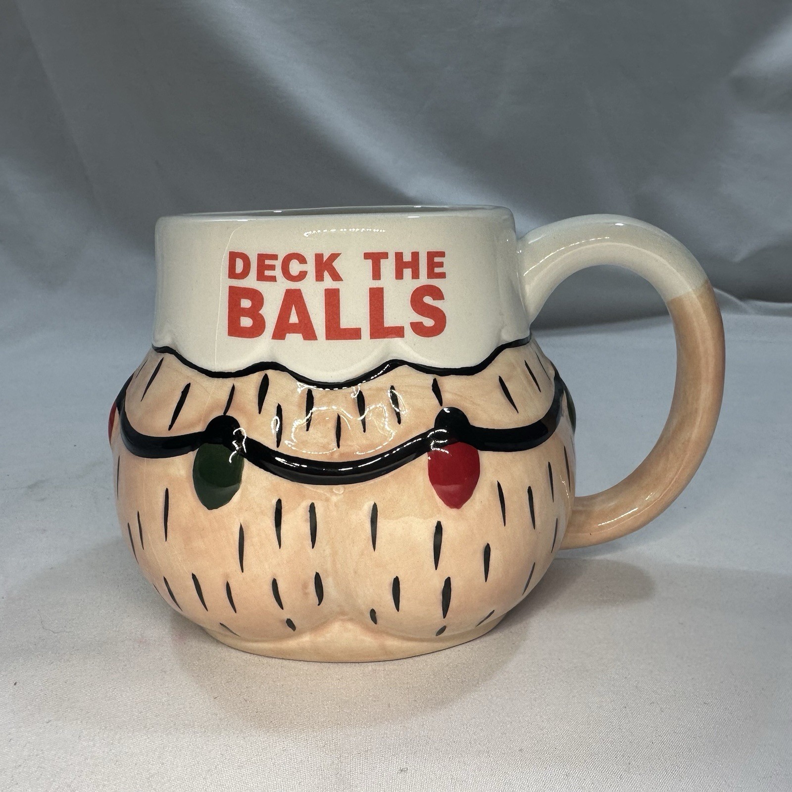 Deck The Balls Christmas Coffee Mug Holiday Ceramic Funny Adult Novelty Gift