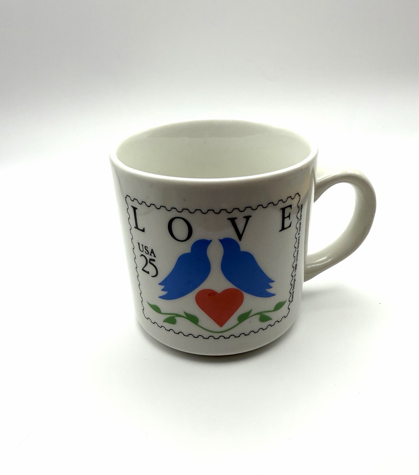 Vintage mug | 1988 Love Birds Stamp cup | USPS collectible