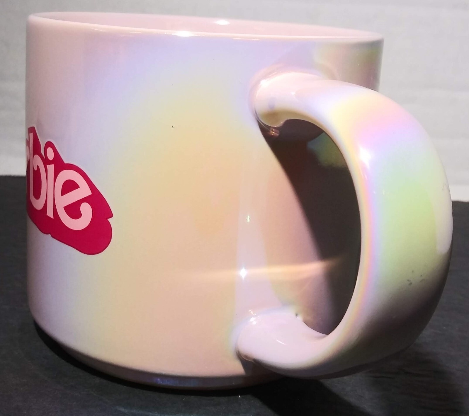 Barbie The Movie 2023 Pink Iridescent Pearl Stoneware Coffee Mug 15 FL OZ Cup