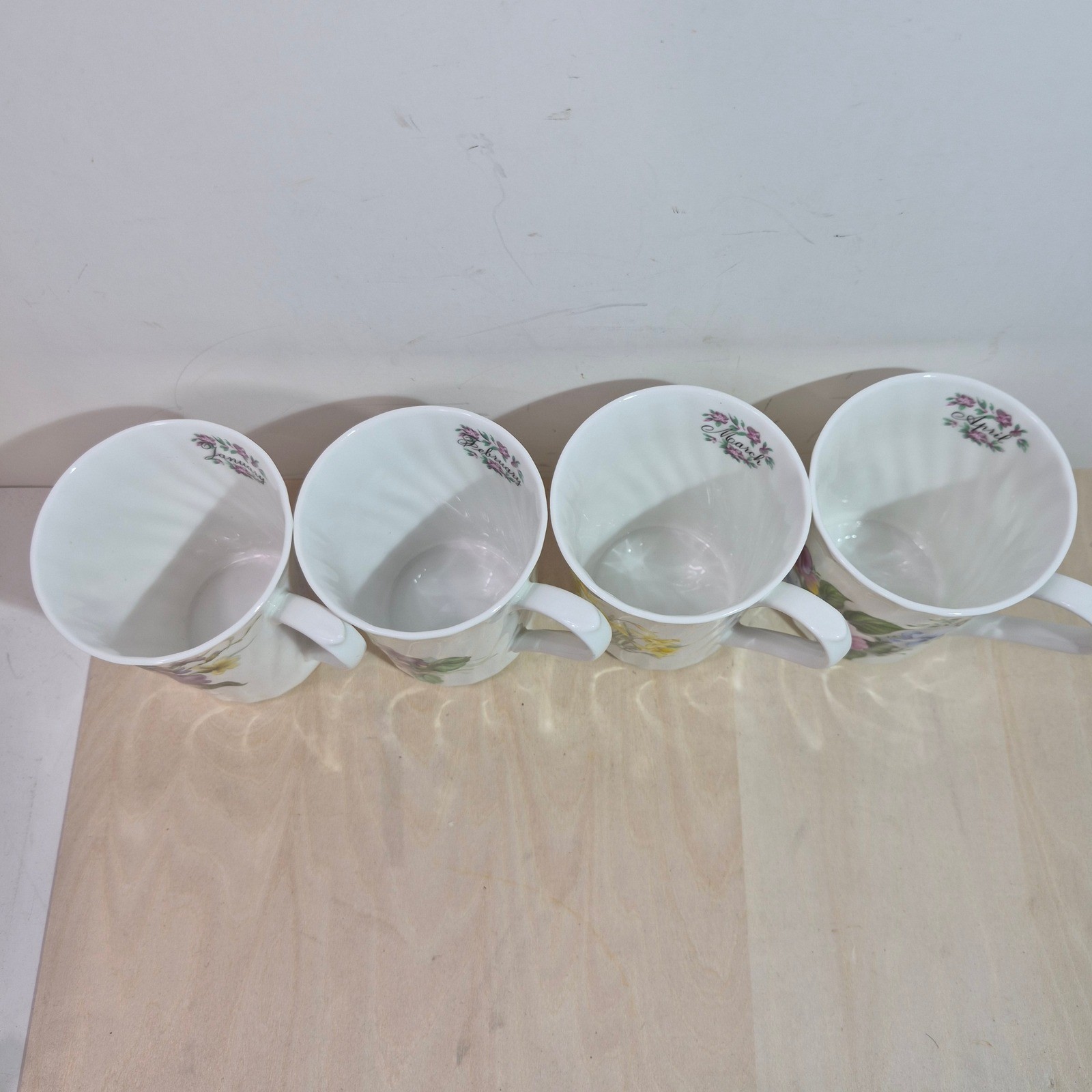 Butchart Gardens English Fine Bone China Mugs Set of 4 January-April Floral