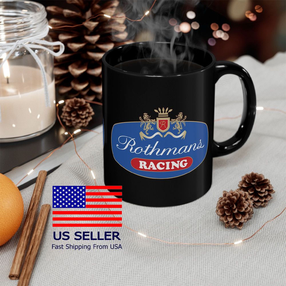 Rothmans Racing Sports Car Motorcycle 11oz 15oz Coffee Tea Black Mug
