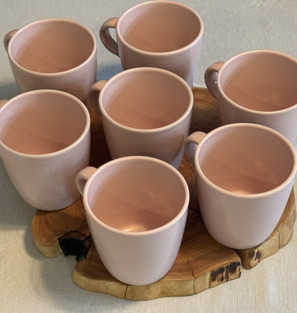 Set Of 7 Ikea Pink Dinera Footed Coffee Cups Mugs Thailand 15199