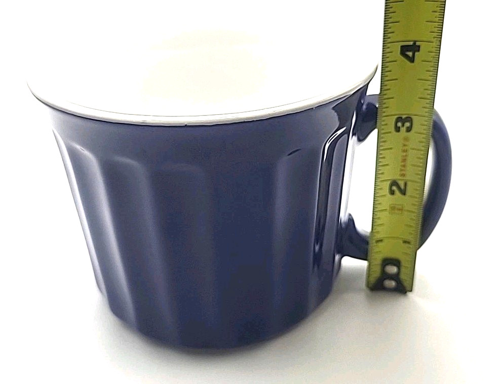 Soup Coffee Mug Blue Stoneware Ribbed Good Cook 20 Oz Dishwasher Microwave Safe